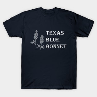 Texas Bluebonnet, Bluebonnet, Texas Lupine, Buffalo Clover, Wolf Flower, line art illustration T-Shirt